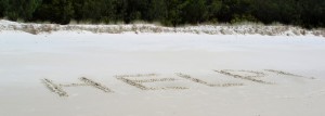 help written in sand